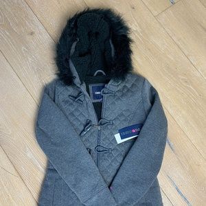 Girls Limited Too Fur Lined Hoodie Quilted Jacket